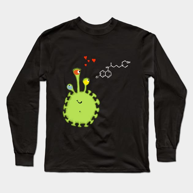 Coronavirus loves hydroxychloroquine Long Sleeve T-Shirt by plopman